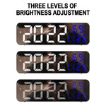 671 Sveglia a LED digitale con schermo a specchio Plug-in USB / batteria a doppio uso con display temperatura / umidità, 671 (Black Shell White Blue), 671 (Black Shell White Green), 671 (Black Shell White Red)
