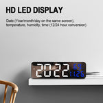 671 Sveglia a LED digitale con schermo a specchio Plug-in USB / batteria a doppio uso con display temperatura / umidità, 671 (Black Shell White Blue), 671 (Black Shell White Green), 671 (Black Shell White Red)