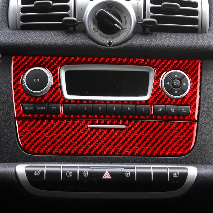 Adesivi pannello CD in fibra di carbonio per Smart Fortwo 2011-20