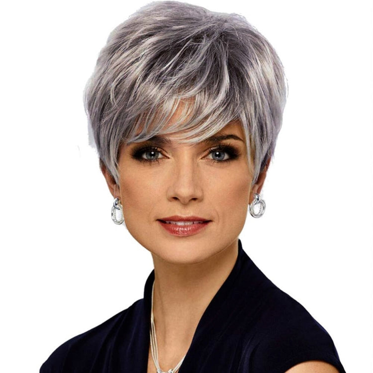 Parrucca da donna con capelli corti e lisci Copricapo in fibra chimica di seta ad alta temperatura, Wig-332, Wig-335
