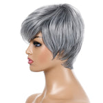Parrucca da donna con capelli corti e lisci Copricapo in fibra chimica di seta ad alta temperatura, Wig-332, Wig-335
