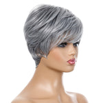 Parrucca da donna con capelli corti e lisci Copricapo in fibra chimica di seta ad alta temperatura, Wig-332, Wig-335