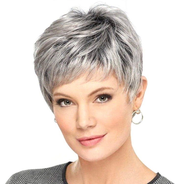 Parrucca da donna con capelli corti e lisci Copricapo in fibra chimica di seta ad alta temperatura, Wig-332, Wig-335