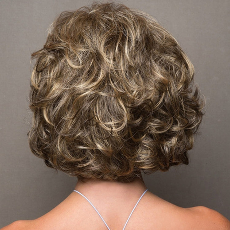 Copricapo da donna in fibra chimica di seta ad alta temperatura con capelli ricci corti, Wig-449, Wig-450