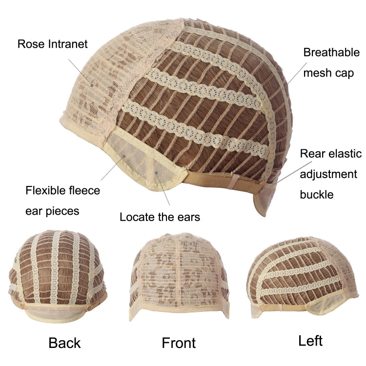 Copricapo da donna in fibra chimica di seta ad alta temperatura con capelli ricci corti, Wig-449, Wig-450