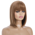 Copricapo da donna in fibra chimica con parrucca corta in seta ad alta temperatura, Wig-435A, Wig-435B