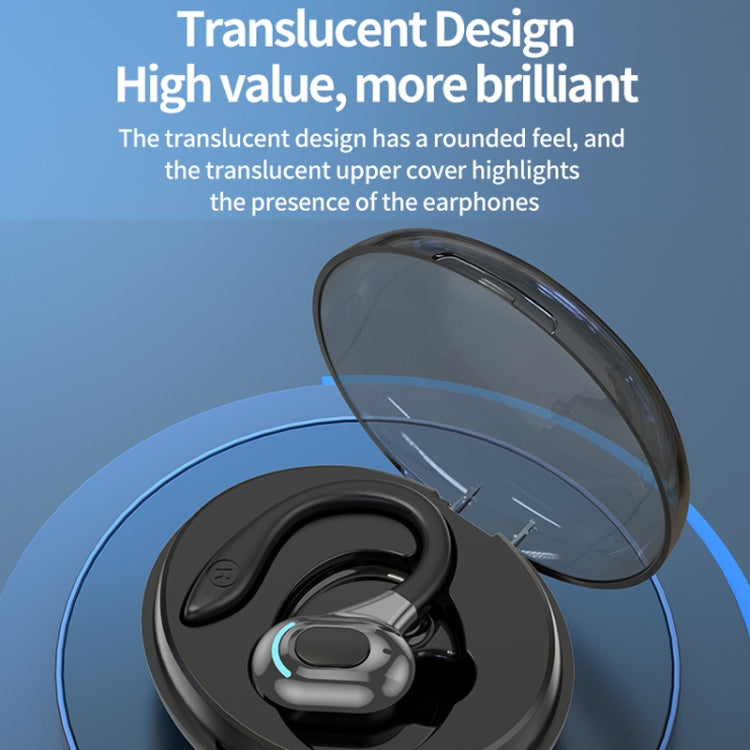 F8 Auricolari Bluetooth stereo wireless con orecchio appeso con contenitore di ricarica, With Charging Bin(Black Single Ear), With Charging Bin(Blue Single Ear), With Charging Bin(Red Single Ear), With Charging Bin(Green Single Ear)