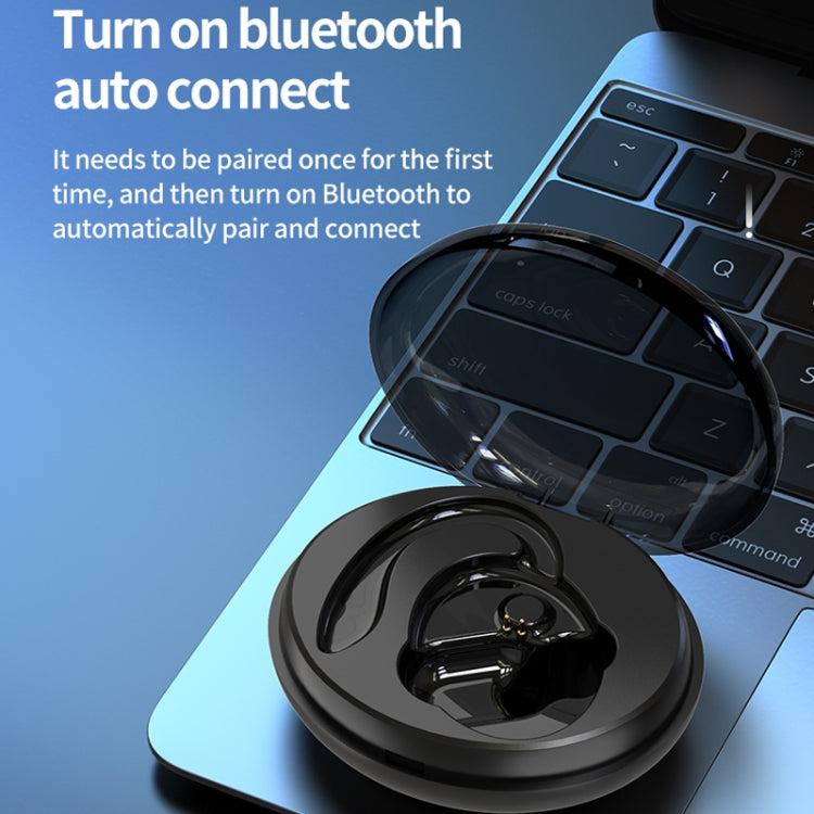 F8 Auricolari Bluetooth stereo wireless con orecchio appeso con contenitore di ricarica, With Charging Bin(Black Single Ear), With Charging Bin(Blue Single Ear), With Charging Bin(Red Single Ear), With Charging Bin(Green Single Ear)