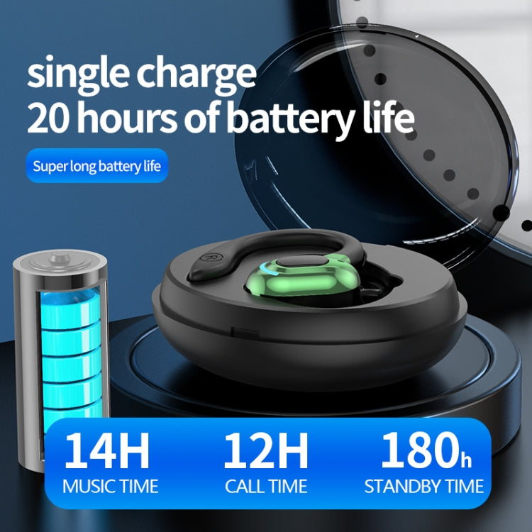 F8 Auricolari Bluetooth stereo wireless con orecchio appeso con contenitore di ricarica, With Charging Bin(Black Single Ear), With Charging Bin(Blue Single Ear), With Charging Bin(Red Single Ear), With Charging Bin(Green Single Ear)
