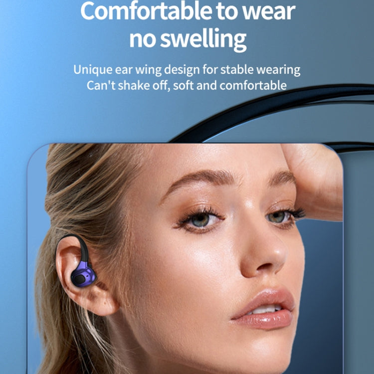 F8 Auricolari Bluetooth stereo wireless con orecchio appeso con contenitore di ricarica, With Charging Bin(Black Single Ear), With Charging Bin(Blue Single Ear), With Charging Bin(Red Single Ear), With Charging Bin(Green Single Ear)