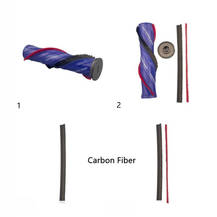 Strisce di feltro di ricambio per la spazzola rotante della testina di pulizia Dyson V10, V11, V15 Direct Drive, Soft Plush, Carbon Fiber Red+Black, Carbon Fiber