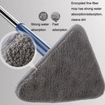 Mop triangolare Detergente per soffitti per uso domestico Pulisci piastrelle da parete Mop a torsione a mano imitazione, Including 1 Cloth With Scraper, Including 2 Cloth With Scraper, with 2 Cloth, Including 4 Cloth With Scraper