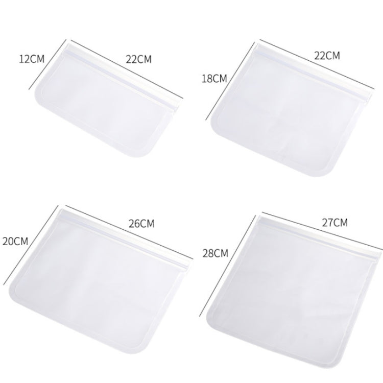 Sacchetto ermetico per conservazione alimentare riutilizzabile in EVA da 10 pezzi, dimensioni:, Small, Medium, Large, Extra Large