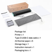 Stampante termica portatile portatile senza fili Bluetooth M08F, Black Green A4 Version, Black A4 Version, White A4 Version, White Orange A4 Version, Green A4 Version, Pink A4 Version, Gray A4 Version, Silver A4 Version, Black Green Letter Version     ...