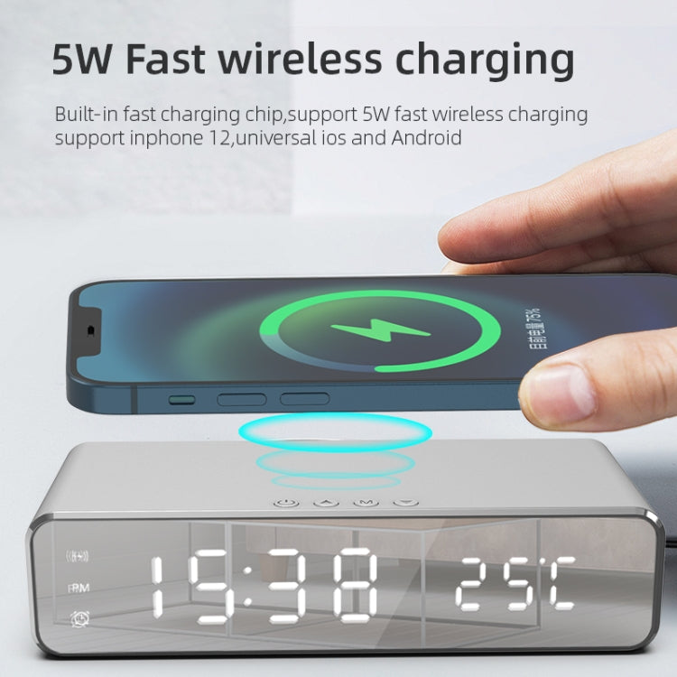 Caricatore wireless 5W con orologio e termometro