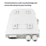 8-Core Outdoor-Rated Fiber Optic Splitter Box ABS Indoor/Outdoor Wall-Mounted Pole Fiber Optic Enclosure