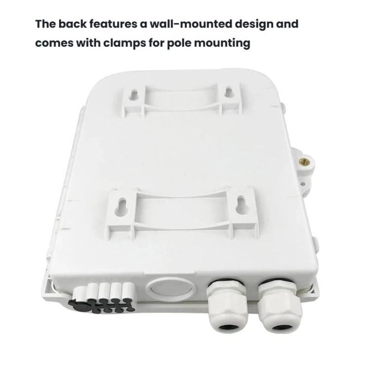 8-Core Outdoor-Rated Fiber Optic Splitter Box ABS Indoor/Outdoor Wall-Mounted Pole Fiber Optic Enclosure