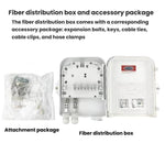 8-Core Outdoor-Rated Fiber Optic Splitter Box ABS Indoor/Outdoor Wall-Mounted Pole Fiber Optic Enclosure