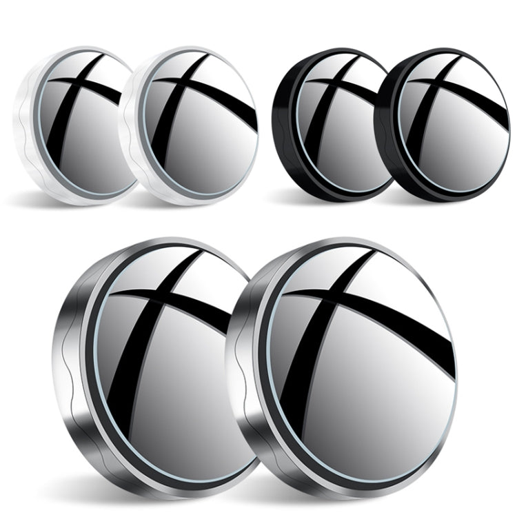 1 paio Specchio retromarcia Specchio tondo piccolo HD Specchio per punti ciechi a ventosa con vista ampia, Size: 5.5x1.7cm(Black), Size: 5.5x1.7cm(White), Size: 5.5x1.7cm(Silver)