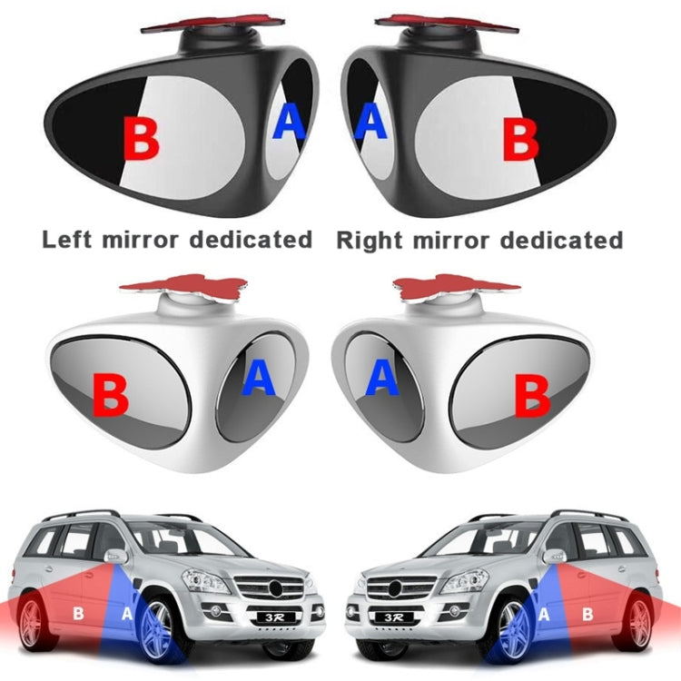 2 in 1 Specchio per punto cieco per auto Retromarcia Parcheggio Specchio grandangolare Rotazione di 360 gradi Specchietto retrovisore convesso regolabile, 2 in 1 Black Left, 2 in 1 Black Right, 2 in 1 White Left, 2 in 1 White Right