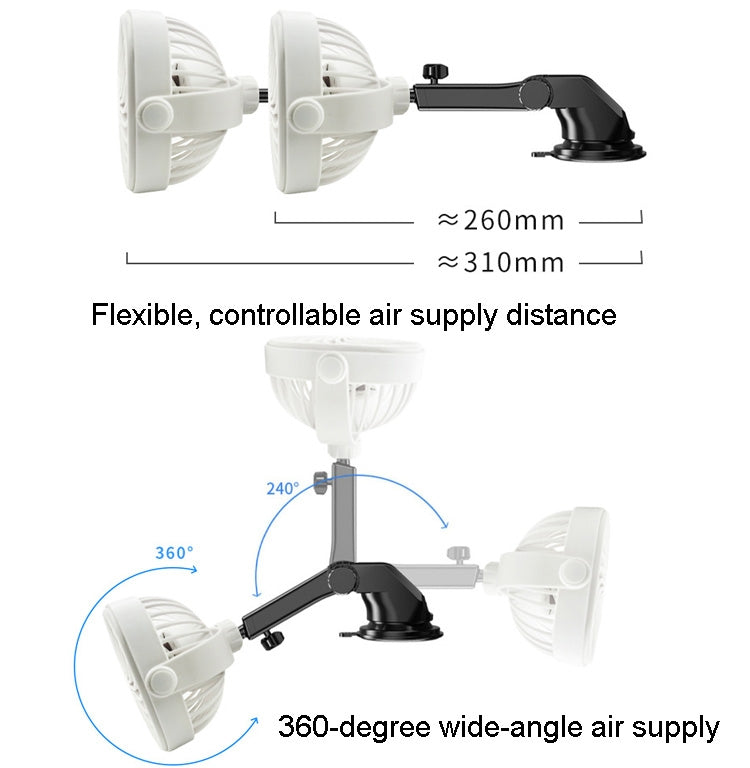 Ventilatore a ventosa per auto Ventilatore da cucina per ufficio dormitorio desktop, Retractable (White), Retractable (Pink), Retractable(Black)