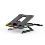 Supporto per laptop con illuminazione RGB Supporto per notebook regolabile a 9 livelli, RGB Black, RGB Pink