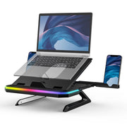 Supporto per laptop con illuminazione RGB Supporto per notebook regolabile a 9 livelli, RGB Black, RGB Pink