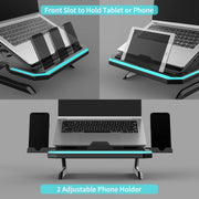Supporto per laptop con illuminazione RGB Supporto per notebook regolabile a 9 livelli, RGB Black, RGB Pink