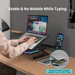 Supporto per laptop con illuminazione RGB Supporto per notebook regolabile a 9 livelli, RGB Black, RGB Pink