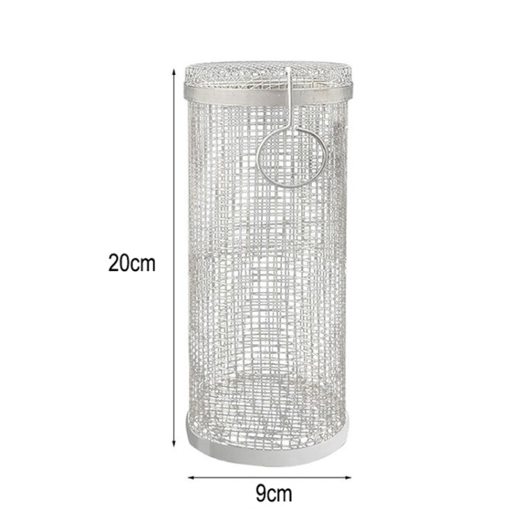 Gabbia per barbecue in acciaio inossidabile per esterni Tubo a rete rotonda per barbecue, 20cm With Hook, 30cm With Hook