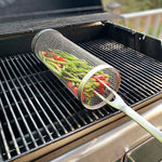 Gabbia per barbecue in acciaio inossidabile per esterni Tubo a rete rotonda per barbecue, 20cm With Hook, 30cm With Hook