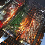 Gabbia per barbecue in acciaio inossidabile per esterni Tubo a rete rotonda per barbecue, 20cm With Hook, 30cm With Hook