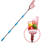 Strumenti per la raccolta della frutta con raccoglitore di frutta aereo in acciaio inossidabile, With Rod 4 Sections 1.6m, With Rod 6 Sections 2.4m, With Rod 9 Sections 3.6m, With Rod 10 Sections 4m