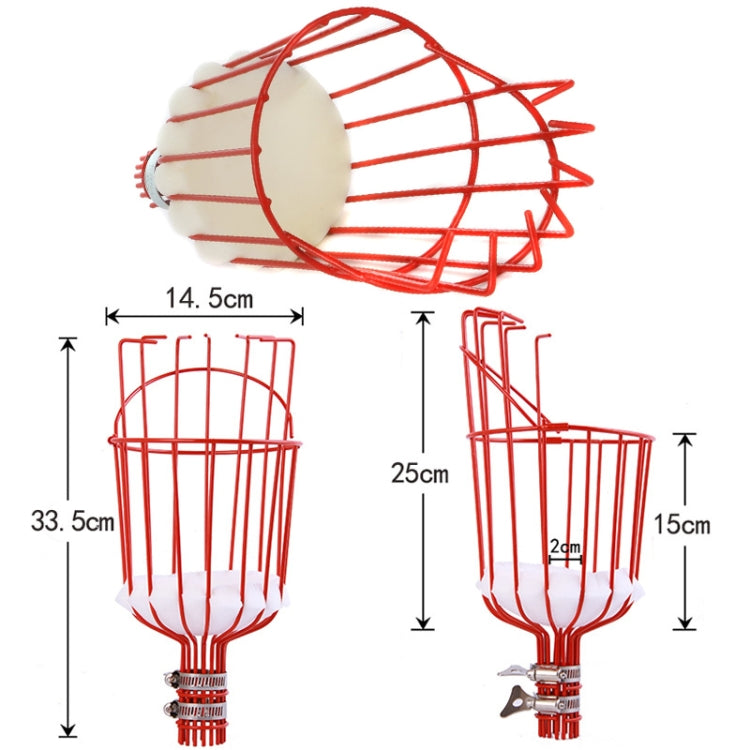 Strumenti per la raccolta della frutta con raccoglitore di frutta aereo in acciaio inossidabile, With Rod 4 Sections 1.6m, With Rod 6 Sections 2.4m, With Rod 9 Sections 3.6m, With Rod 10 Sections 4m