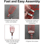 Strumenti per la raccolta della frutta con raccoglitore di frutta aereo in acciaio inossidabile, With Rod 4 Sections 1.6m, With Rod 6 Sections 2.4m, With Rod 9 Sections 3.6m, With Rod 10 Sections 4m