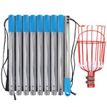 Strumenti per la raccolta della frutta con raccoglitore di frutta aereo in acciaio inossidabile, With Rod 4 Sections 1.6m, With Rod 6 Sections 2.4m, With Rod 9 Sections 3.6m, With Rod 10 Sections 4m