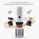 Macchina da caffè a capsule portatile ricaricabile tramite USB ICAfilas ME2410 per esterni.