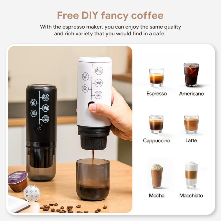 Macchina da caffè a capsule portatile ricaricabile tramite USB ICAfilas ME2410 per esterni.