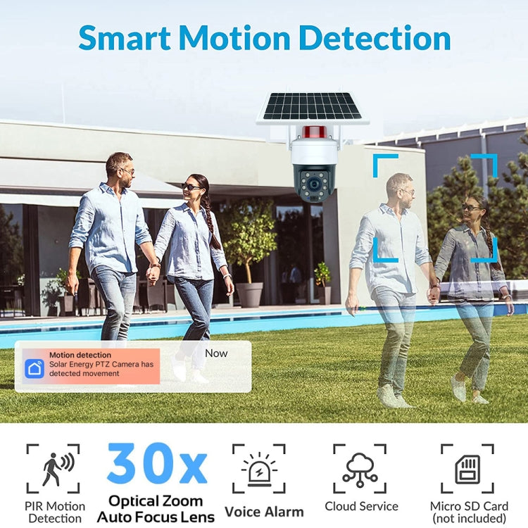 Telecamera di sicurezza solare WiFi 5MP con zoom ottico 30X