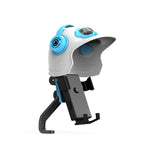 Supporto per telefono cellulare con protezione solare per casco piccolo, supporto per telefono cellulare per moto, specifiche tecniche:, Handlebar White, Rearview Mirror Blue, Rearview Mirror White, Blue Helmet, White Helmet
