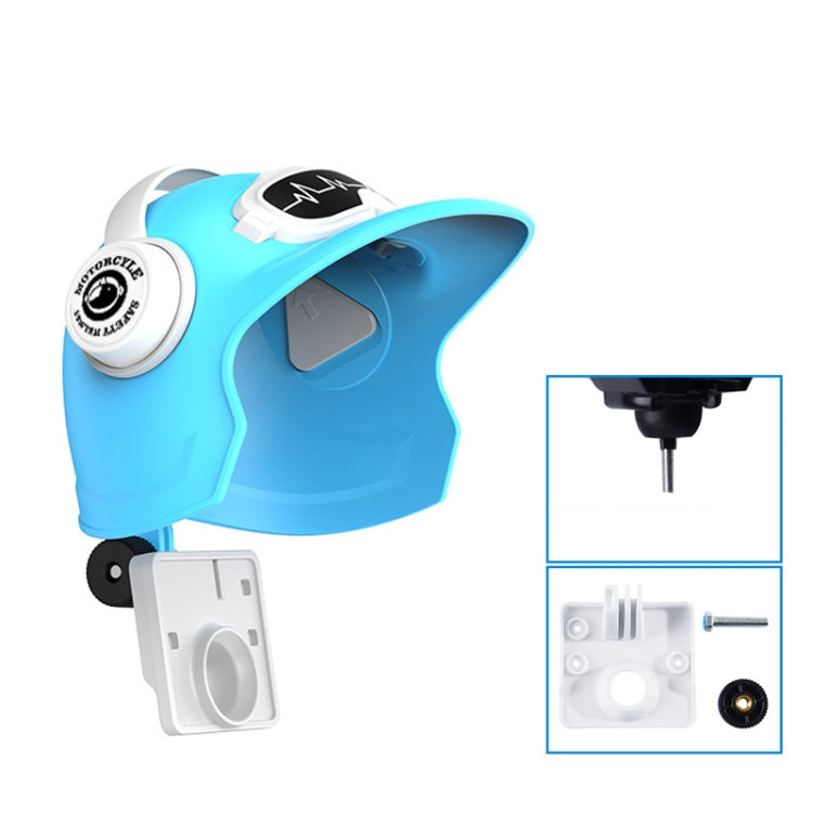 Supporto per telefono cellulare con protezione solare per casco piccolo, supporto per telefono cellulare per moto, specifiche tecniche:, Handlebar White, Rearview Mirror Blue, Rearview Mirror White, Blue Helmet, White Helmet