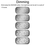6637 Display digitale a LED Temperatura Orologio elettronico Sveglia a specchio da tavolo