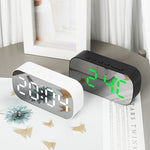 6637 Display digitale a LED Temperatura Orologio elettronico Sveglia a specchio da tavolo