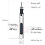 SNJ-3681 Mini penna per incisione Smerigliatrice elettrica per lucidatura wireless, stile:, Roae Gold+Grinding Head, Silver+Grinding Head, Rose Gold+Grinding Head+Cutting Blade+Carving Stencil, Silver+Grinding Head+Cutting Blade+Carving Stencil