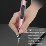 SNJ-3681 Mini penna per incisione Smerigliatrice elettrica per lucidatura wireless, stile:, Roae Gold+Grinding Head, Silver+Grinding Head, Rose Gold+Grinding Head+Cutting Blade+Carving Stencil, Silver+Grinding Head+Cutting Blade+Carving Stencil
