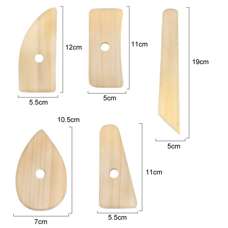 Strumenti fatti a mano del raschietto della ceramica del coltello dello scheletro di legno, 5pcs/set