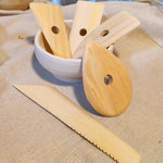 Strumenti fatti a mano del raschietto della ceramica del coltello dello scheletro di legno, 5pcs/set