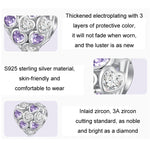 Bracciale in argento sterling S925 con zirconi a forma di cuore simbolo di infinito placcato in oro bianco, SCC2451