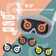 Hifylux PC-ZF23 per PICO 4 Owl Lens Protector Dust Scratch Custodia in silicone per occhiali VR, PC-ZF23 Orange, PC-ZF23 Yellow, PC-ZF23 White