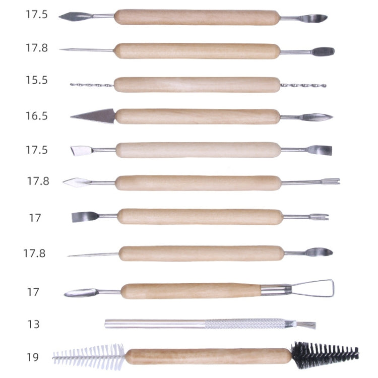11pcs / set Strumenti per coltelli in legno fai-da-te in argilla morbida, 11pcs/set
